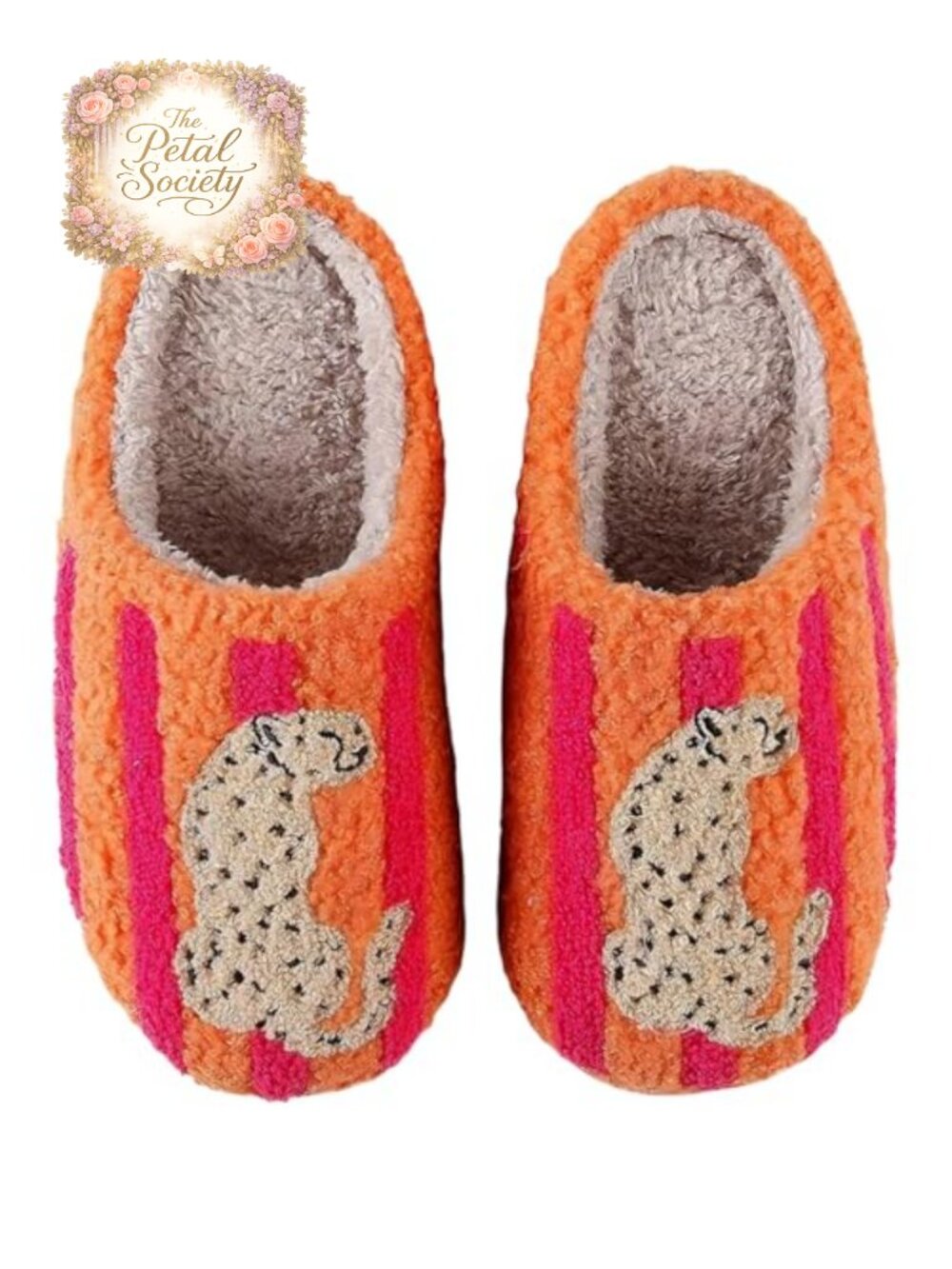 Unisex Fuzzy Cheetah Slippers Memory Foam Non-Slip House Shoes